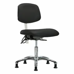 APPROVED VENDOR ESD/Cleanroom Chair, Vinyl, Armless, Height Range 19-24 in