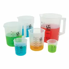 Low Form Plastic Beaker Without Handle, Polypropylene, Translucent, 5,000 mL, Printed Graduations