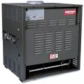 This RBI gas-fired hot water boiler is designed for hydronic heating systems in whole-house applications. It operates on natural gas with an AHRI Net BtuH rating of 248,000 BtuH. The unit measures 32 inches in height, 33 inches in width, and 25-1/4 inches in depth.