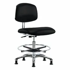 Vinyl ESD & Cleanroom Task Chair, Armless, ISO 4, ESD-Safe, Aluminum Base, Foot Support, 18-1/2 in Seat Width, 21-1/2 to 29 in Height Range