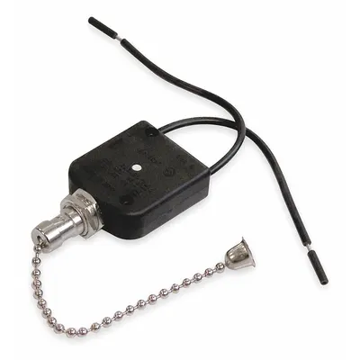 IDEAL 774035 Pull Chain Lever Switch, SPST On/Off, Nickel Finish - Pull Chain Switches