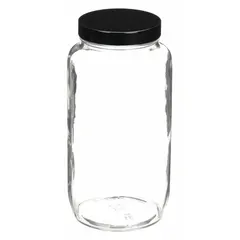 Clear Wide Mouth Round Glass Lab Bottle, 960 mL, 70-400, Colorless, 12 Pack