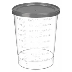 APPROVED VENDOR Polystyrene Lab Jar, 8.5 fl oz, HDPE Closure, Clear, 73.02 mm Dia x 101.6 mm Ht