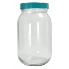 Safety Coated Wide Mouth Round Glass Lab Bottle, 89-400, Colorless, 157 mm Body Dia, Pack of 4