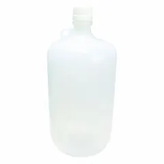 Polypropylene Narrow Mouth Round Lab Bottle, 4 L, Colorless, HDPE Closure, Pack of 6