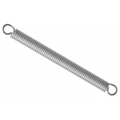 This extension spring features crossover center loop ends and is made from 302 stainless steel with a plain finish. It has a free length of 19.8 mm and an outside diameter of 5.5 mm. Supplied as a 2-pack, it is commonly used in industrial machinery, automation systems, and material handling equipment where a compact, corrosion-resistant spring is required.