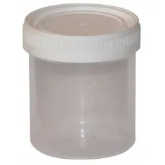 Polypropylene Lab Jar, 3 fl oz, Clear, 50 mm Dia x 64 mm Ht, with Closure