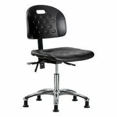 APPROVED VENDOR Ergonomic Chair: Polyurethane, Armless, 18 in Seat Width, 17 in Seat Depth, Height Range 17 3/4 in to 23 in