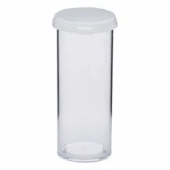 Polystyrene Sample Vial, 33.27 mL, Self-Standing, with Cap