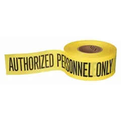 APPROVED VENDOR Restricted Access Messaging Barrier Tape, 3 in x 500 ft, Black on Yellow, B354Y1028-200