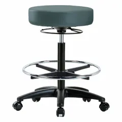 Vinyl Lab Stool with Fiberglass Base, Height Range 24 1/2 to 34 1/2 in