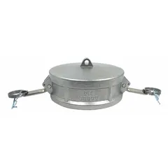Type DC Stainless Steel Cam & Groove Dust Cap, 5 in Coupling Size, 75 psi, 316 SS, Nitrile Gasket, Locking Arm