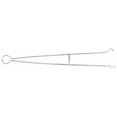 Crucible Tongs, 22 in Overall Length, Stainless Steel, Uncoated, 1 5/8 in Crucible Tip, ASTM