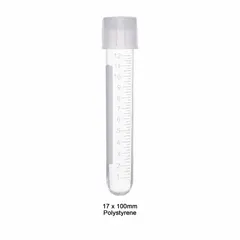APPROVED VENDOR Polystyrene Culture Tube, 14 mL, Round Bottom, Colorless, with LDPE Closure, MPN T8225