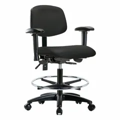 Vinyl Lab Chair with Arms, Height Range 21" to 28-1/4", Seat 18-1/2"W x 17"D