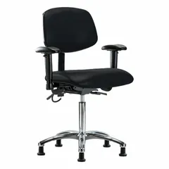 Vinyl ESD Task Chair with Arms, Aluminum Base, Height Range 21 1/2" to 29"