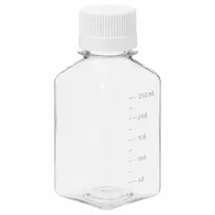 PETG Media/Storage Bottle, 250 mL (8 fl oz), Sterile, Graduated, Screw-On Closure, BMPETG250