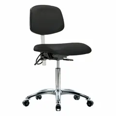 APPROVED VENDOR ESD/Cleanroom Task Chair, Armless, Vinyl, ISO 5, Aluminum Base
