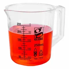 Low Form Plastic Beaker with Handles, 250 mL, Clear Polymethylpentene, Printed Graduations