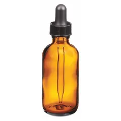 Clear Glass Lab Dropper Bottle, 60 mL, Soda Lime Glass, Round, GLC-05724