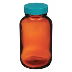 Amber Wide Mouth Glass Lab Bottles, 1.25 L, 70-400, 106 mm Body Dia, Pack of 6, GLC-05924