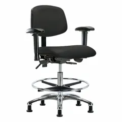 Vinyl Lab Chair with Arms, Aluminum Base, Height Range 21 1/2" to 29"
