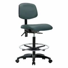 Vinyl Lab Chair, Armless, Blue, 18-1/2" Seat Width, 17" Seat Depth, 25" to 34-1/2" Height Range