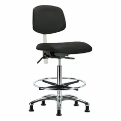 Vinyl Cleanroom Task Chair, Armless, ISO 5, Aluminum Base, Adjustable Tilt