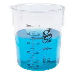 APPROVED VENDOR Low Form Plastic Beaker with Handles, 2000 mL, Polypropylene, Translucent, Printed Graduations