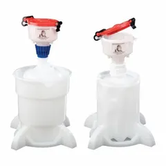 Covered Funnel for Hazardous Waste, HDPE, 450 mL, 101.6 mm Diameter, 279.4 mm Stem Length, White