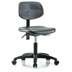APPROVED VENDOR Polyurethane Cleanroom Chair, Armless, Black, 17-22 in Height