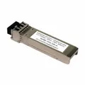 Multi-mode SFP+ transceiver with LC connectors, compatible with OM4 fiber. Supports 10 Gigabit Ethernet transmission distances up to 400 m. Used for fiber optic network connections in data centers and enterprise LANs.