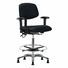 Vinyl ESD Task Chair with Arms, Height Range 26 1/4 in to 36 in