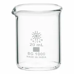 Low Form Glass Beaker, 20 mL, Type I Borosilicate Glass