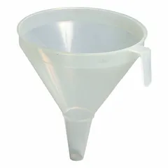 General Purpose Lab Funnel, Polypropylene, 48 oz, 195 mm Top Diameter, 198 mm Height, 85 mm Stem, Colorless