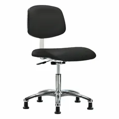 Vinyl Cleanroom Chair, Armless, ISO 4, Height Range 18 1/2" to 23 3/4", Seat 18 1/2"W x 17"D, Aluminum Base