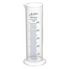 Polypropylene Graduated Cylinder, 250 mL, 8.5 fl oz, To Contain (TC), Round