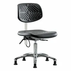 APPROVED VENDOR ESD Cleanroom Chair, Armless, Polyurethane, ISO 5, BR-ESD-PDHCH-CR-T1-A0-EG