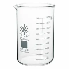 Low Form Glass Beaker, 2000 mL, Type I Borosilicate Glass