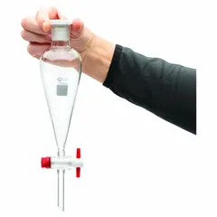 Separatory Funnel, Borosilicate Glass, 125 mL, 21 mm & 12 mm Openings, Colorless