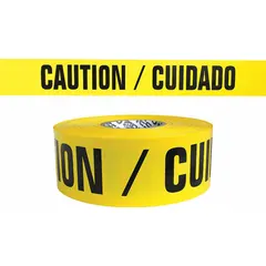 APPROVED VENDOR Bilingual Messaging Barrier Tape, Caution/Cuidado, 3 in x 300 ft, Polyethylene, Black on Yellow, MPN B334Y13-200