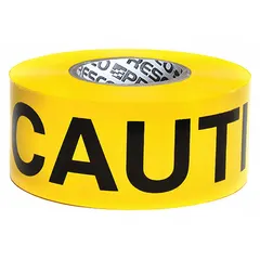 General Caution Messaging Barrier Tape, 3 in x 1000 ft, Yellow Polyethylene