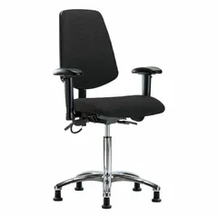 APPROVED VENDOR Fabric ESD Task Chair with Arms, 21 1/2" to 29" Height, 18 1/2" Seat Width, 17" Seat Depth