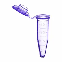 Polypropylene Microcentrifuge Tube, 1.5 mL, Conical Bottom, Purple, Graduated, with Cap
